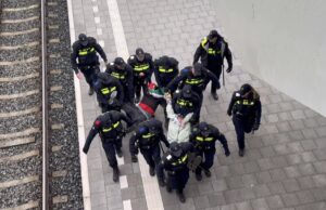 Gaza-betogers hardhandig van spoor verwijderd bij Den Haag Centraal