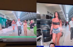 Cameraman bij Formule 1 raakt even iets té afgeleid door langslopende vrouw