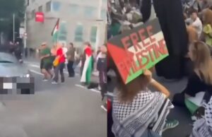 PowNed deelt video van automobilist die vol door Pro-Palestijnse demonstratie rijdt