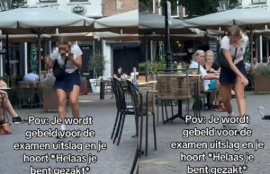 Meisje krijgt te horen dat ze is gezakt, flipt en gooit haar telefoon aan diggelen