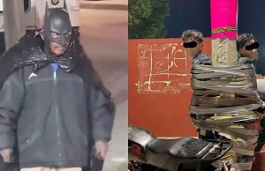 Mysterieuze ‘Mexican Batman’ pakt motordieven en bindt ze hele nachten vast aan palen