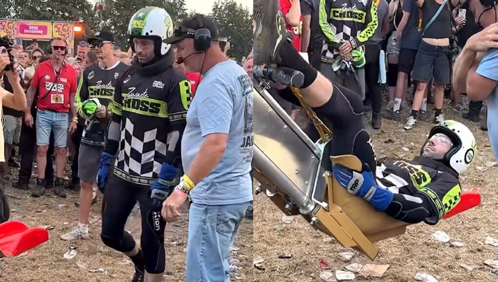 Zwarte Cross stuntman