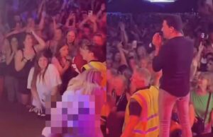 Jan Smit krijgt bezoek op podium: Iris Queen twerkend in haar Jan Smit-onderbroek