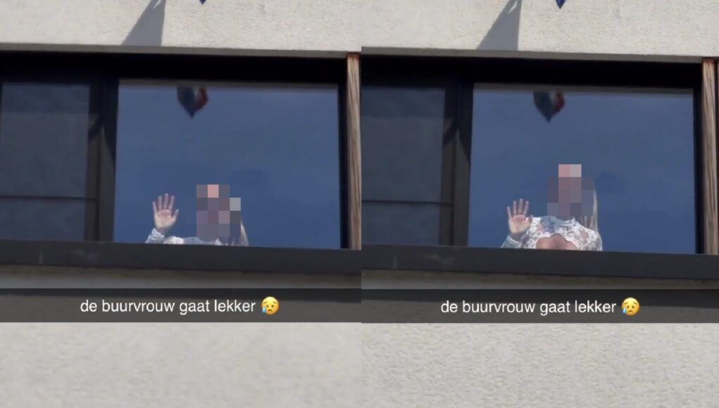 Buurvrouw trampoline