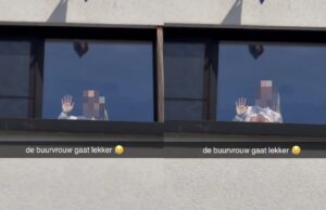 De buurvrouw heeft zo te zien een nieuwe trampoline gekocht
